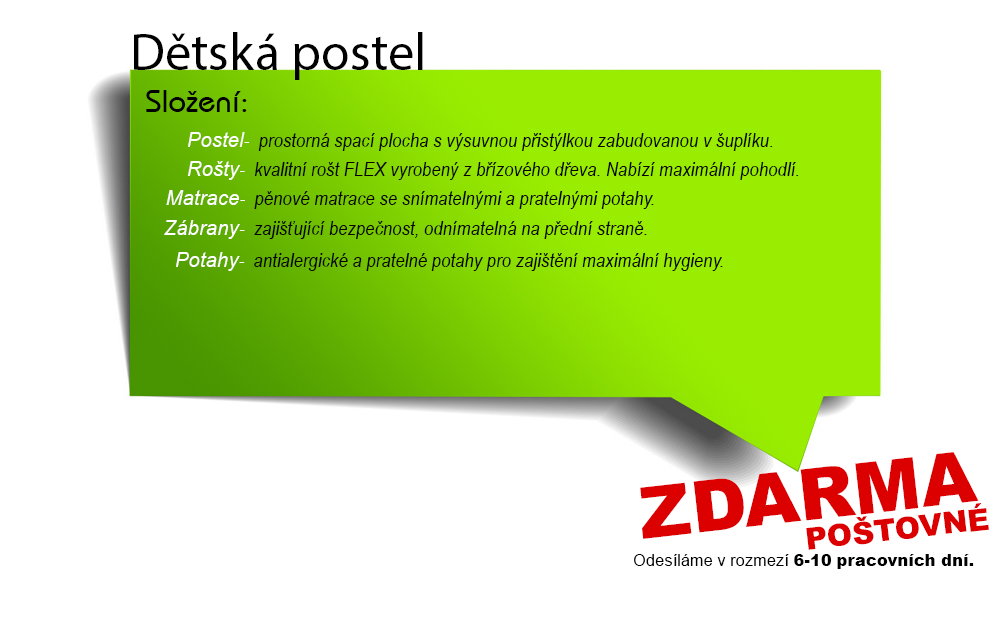 Detská posteľ KUBU P2 200x90 cm BOROVICA