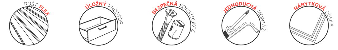 Manželská postel 140x200 cm VIP se zdvižným roštem HNĚDÁ