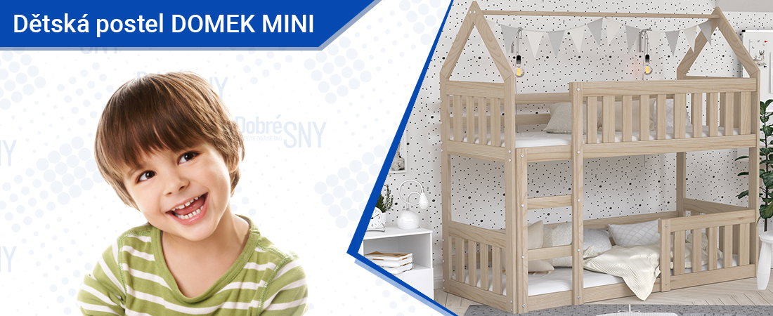 Dětská patrová postel domek Detská poschodová posteľ DOMOK MINI 190x80 cm BOROVICE