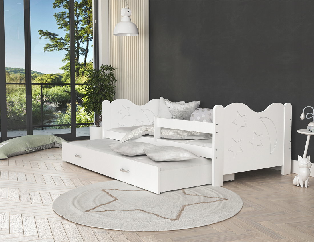 Detská posteľ MIKOLAJ P2 80x190 cm BIELA-BIELA
