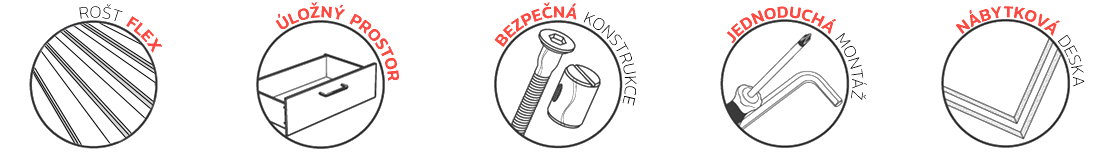 Detská posteľ LILI 80x180cm s bielou konštrukciou a s bielym čalúnením