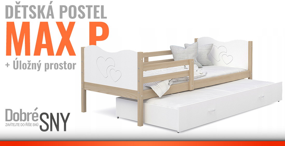 Detská jednolôžková posteľ MAX P 160x80 cm BOROVICA-BIELA
