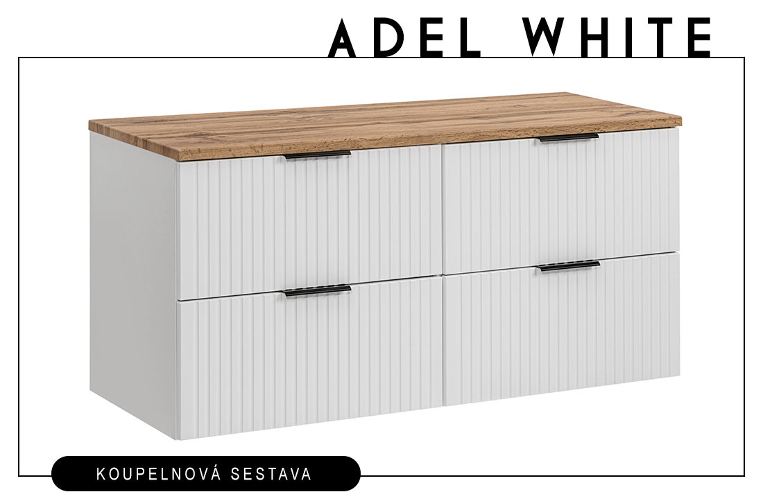 Sestava 2 koupelnových skříněk ADEL WHITE 120 cm
