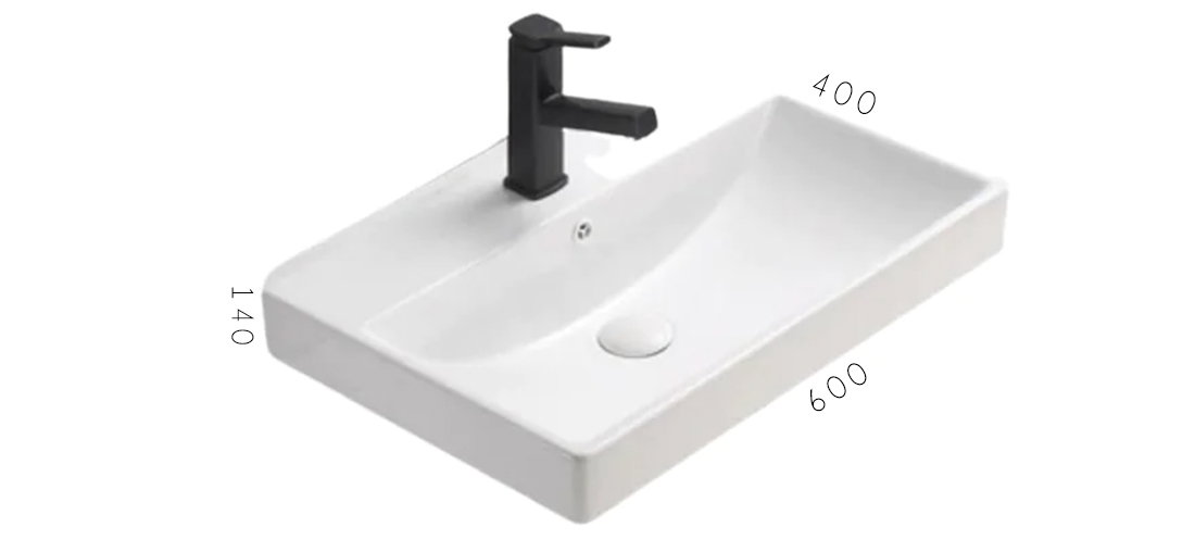 Keramické umyvadlo RITA, bílá, 60 cm