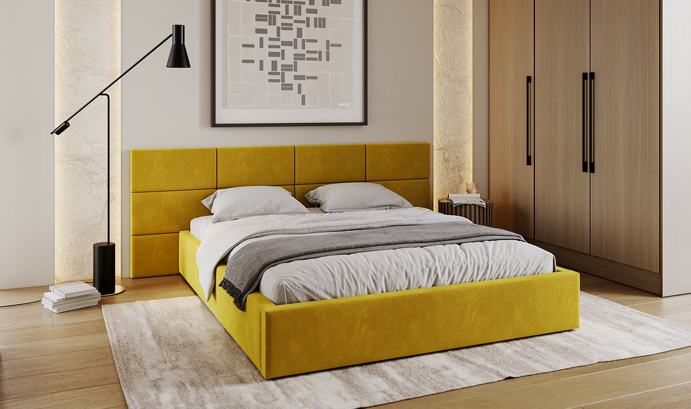 Luxusní postel CHICAGO TRINITY 90x200 s kovovým zdvižným roštem BÍLÁ