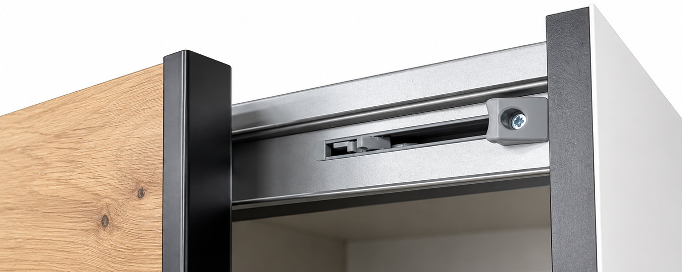 Detail posuvného systému Hettich TopLine L
