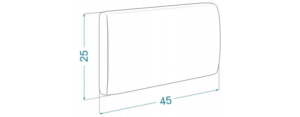 Čalouněný nástěnný panel 45x25cm ČERNÁ KŮŽE
