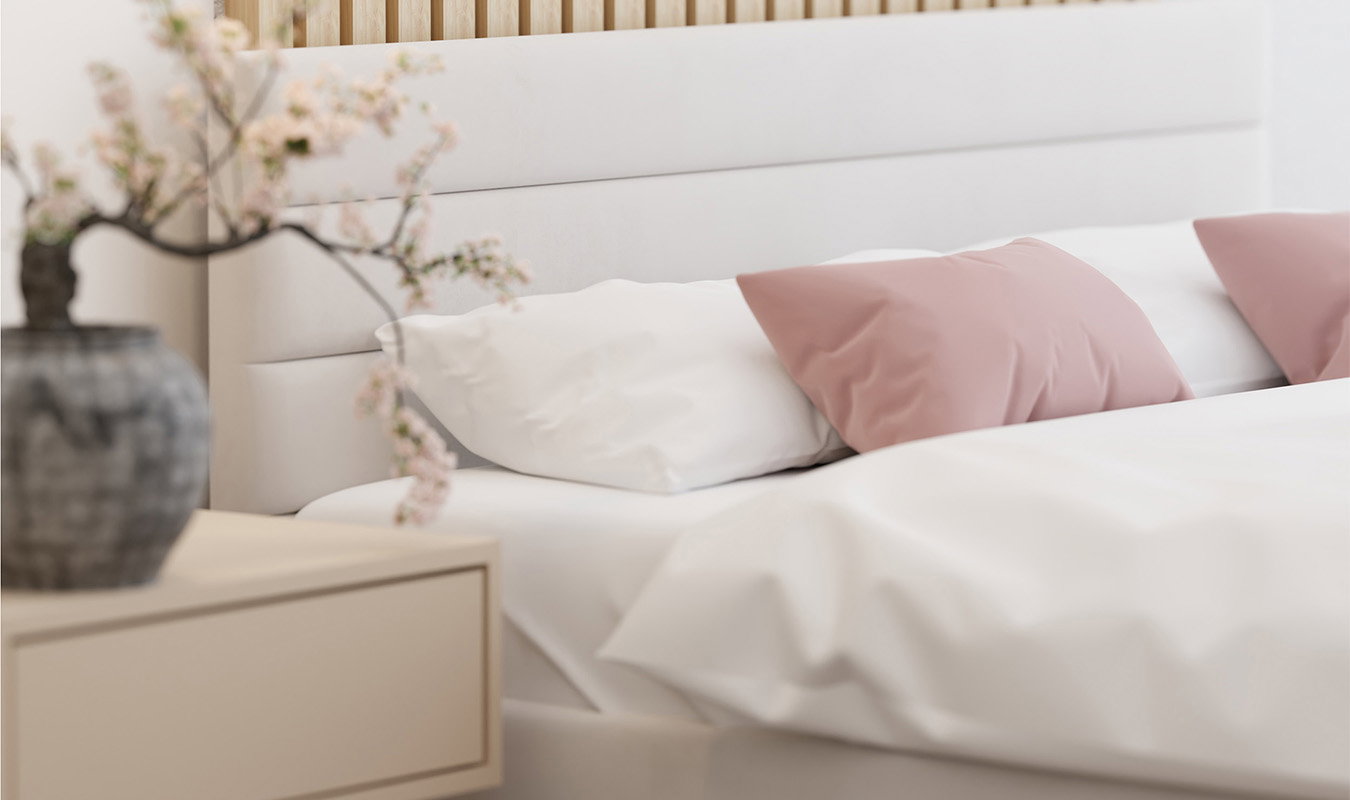 Luxusní postel TOPAZ trinity 90x200 s kovovým roštem BÍLÁ