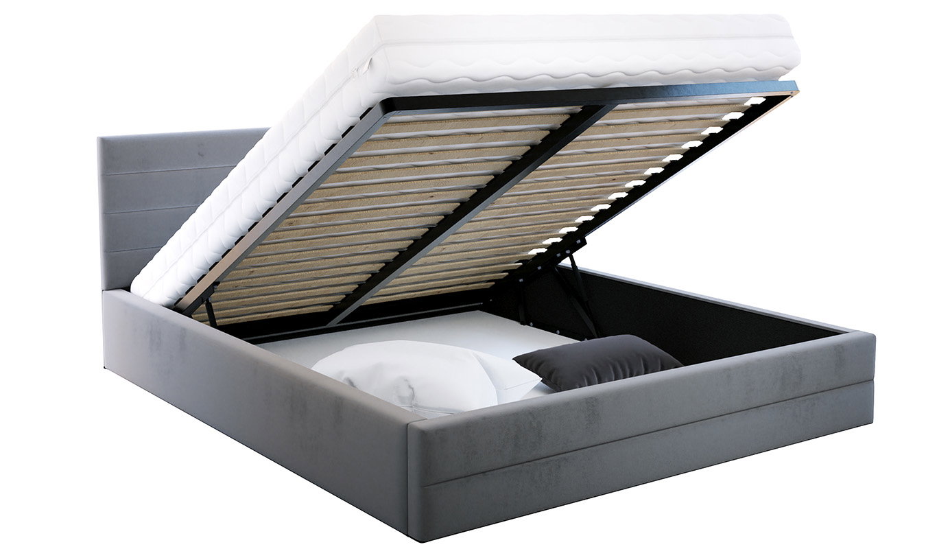 Luxusní postel TOPAZ trinity 90x200 s kovovým roštem BÍLÁ