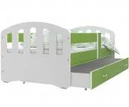 Dětská postel HAPPY 180x80 ZELENÁ-BÍLÁ