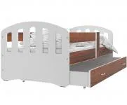 Dětská postel HAPPY 180x80 HAVANA-BÍLÁ