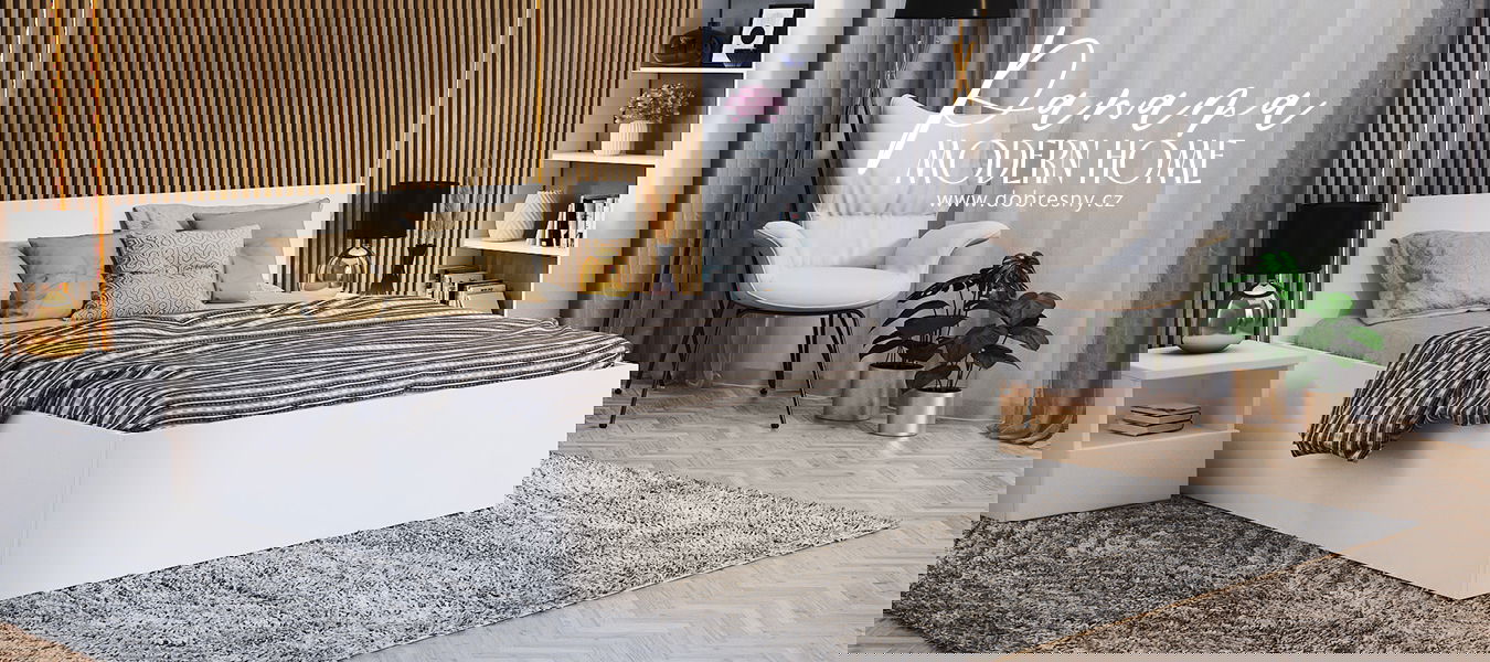 Manželská posteľ PANAMA KLASIK 180x200 + rošt BIELA