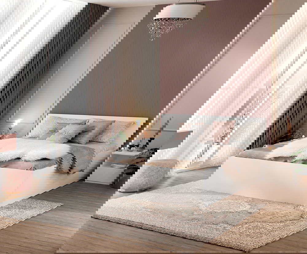 Manželská posteľ PANAMA KLASIK 180x200 + rošt BIELA