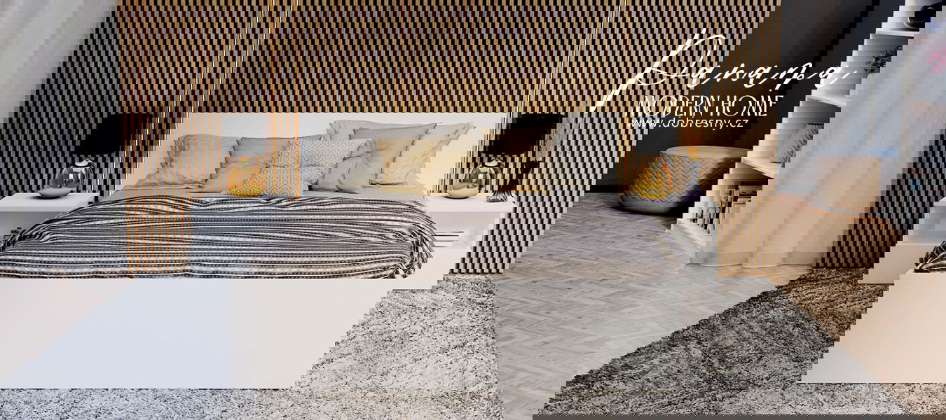 Manželská posteľ PANAMA 160x200 so zdvižným roštom BIELA