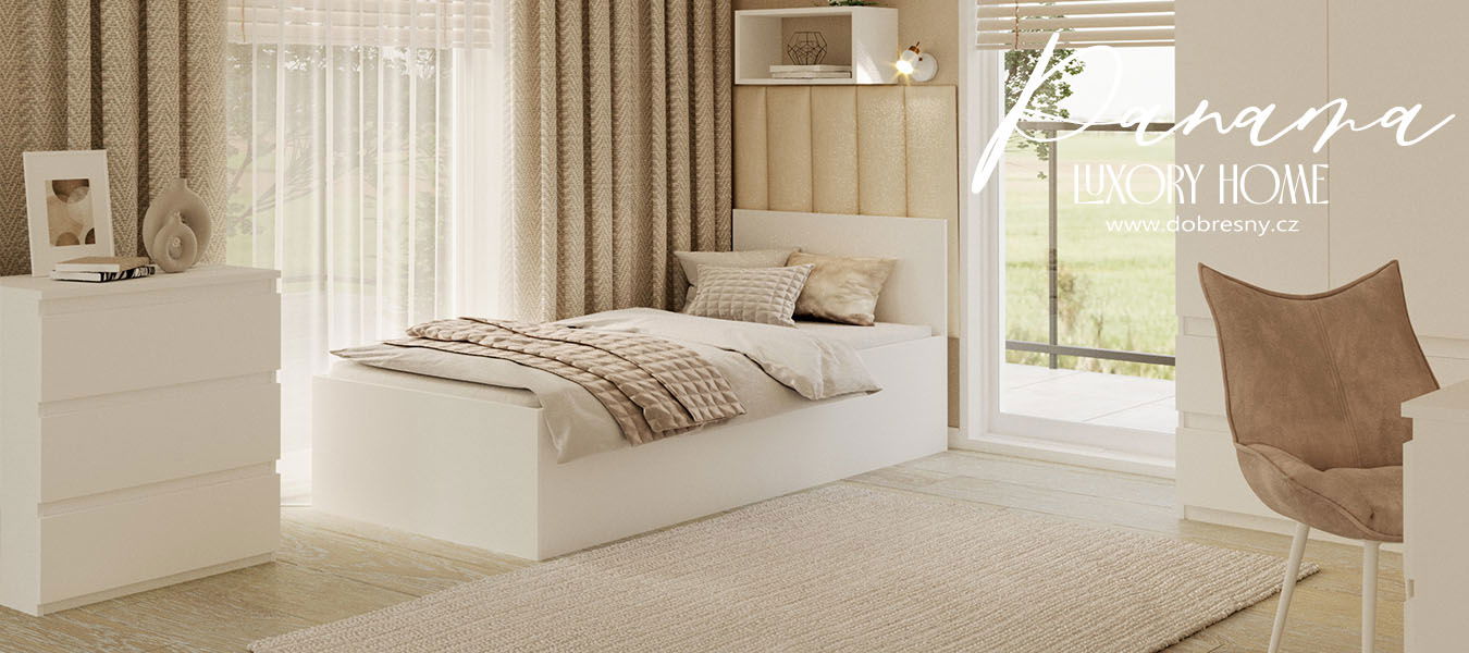 Posteľ PANAMA KLASIK 90x200 + rošt BIELA