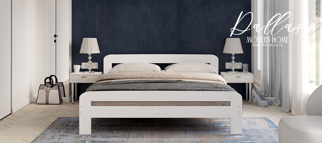 Moderná posteľ DALLAS 140x200 BIELA