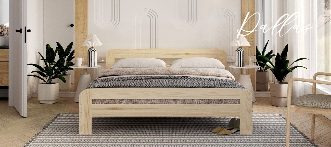 Moderná posteľ DALLAS 180x200 drevená BOROVICA
