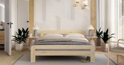 Moderní postel DALLAS 180x200 dřevěná BOROVICE