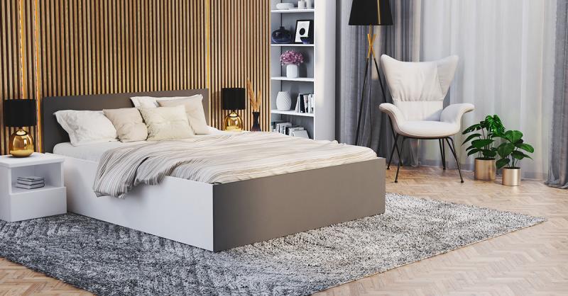 Postel PANAMA KLASIK 120x200 + rošt BÍLÁ-ŠEDÁ