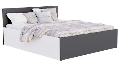 Manželská postel PANAMA KLASIK 180x200 + rošt BÍLÁ-ŠEDÁ