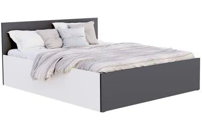 Manželská postel PANAMA KLASIK 180x200 + rošt BÍLÁ-ŠEDÁ