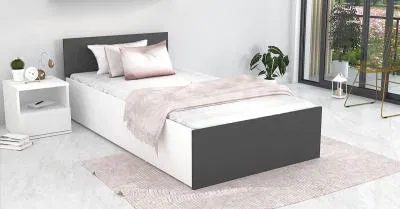 Postel PANAMA KLASIK 90x200 + rošt BÍLÁ-ŠEDÁ