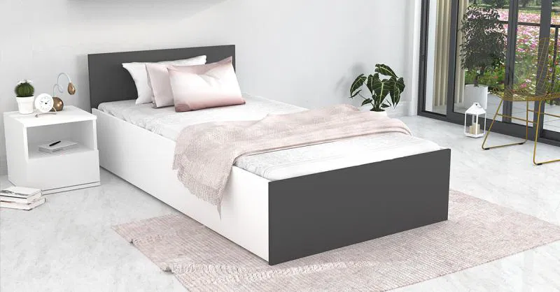 Postel PANAMA KLASIK 90x200 + rošt BÍLÁ-ŠEDÁ