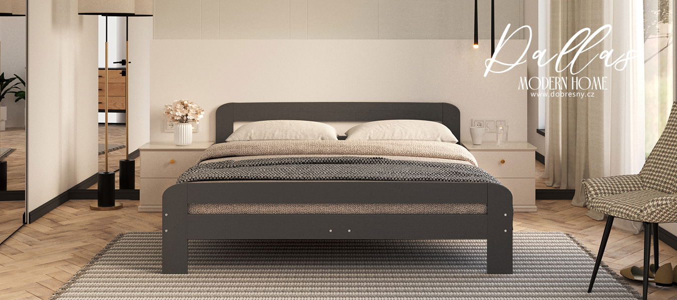 Moderná posteľ DALLAS 160x200 SIVÁ