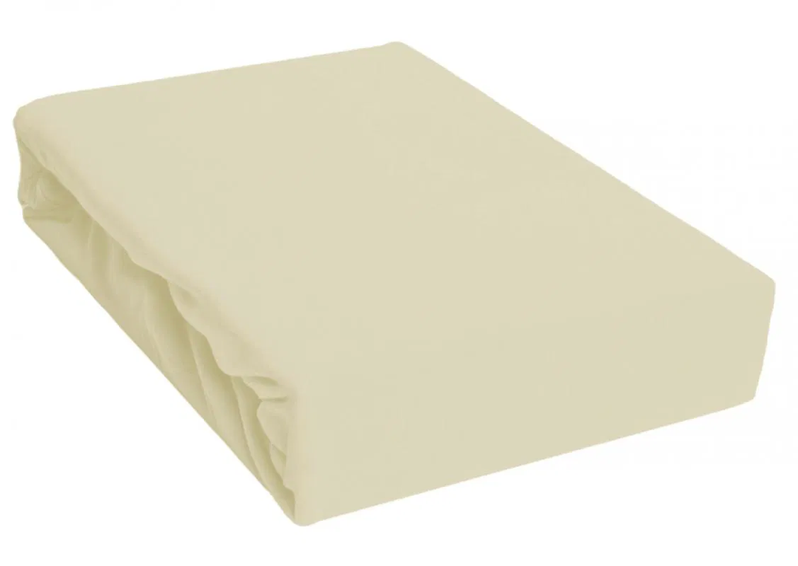Prostěradlo JERSEY s gumou 180x200 cm KRÉMOVÁ
