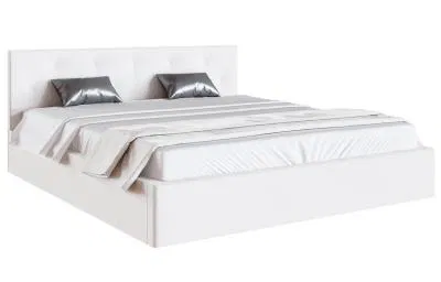 Luxusní manželská postel CRYSTAL bílá 180x200 s dřevěným roštem