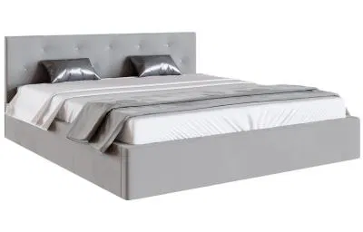 Luxusní manželská postel CRYSTAL šedá 140x200 s dřevěným roštem