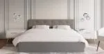 Čalouněná postel CRYSTAL šedá 180x200 s dřevěným roštem