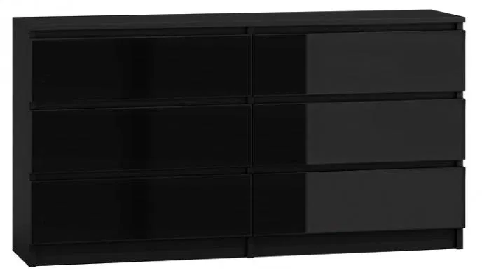 Velká KOMODA M6 140cm černá lesklá