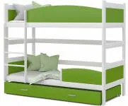 Patrová postel TWIST BÍLÁ / ZELENÁ