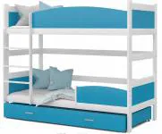 Patrová postel TWIST BÍLÁ / MODRÁ