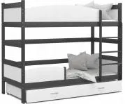 Patrová postel TWIST ŠEDÁ / BÍLÁ