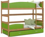 Patrová postel TWIST OLŠE / ZELENÁ