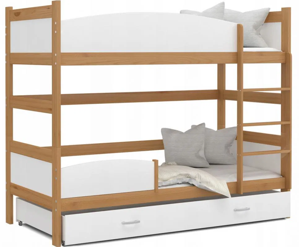 Patrová postel TWIST OLŠE / BÍLÁ