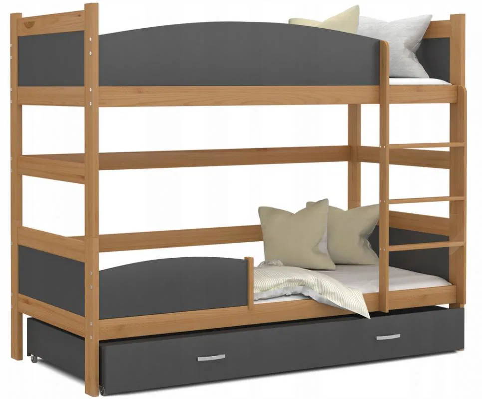 Patrová postel TWIST OLŠE / ŠEDÁ