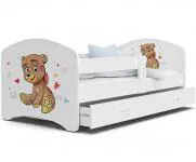 Pohádková postel LUCKY 160x80 Bílá MEDVÍDEK 13L