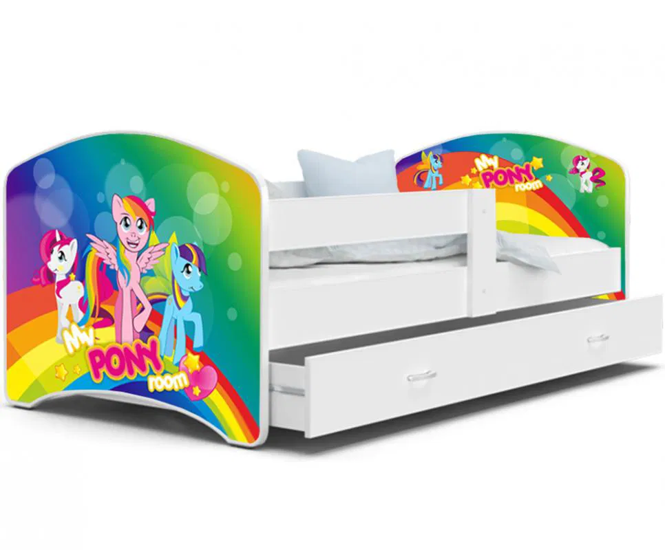 Pohádková postel LUCKY 180x80 Bílá MY PONY 41L