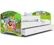 Pohádková postel LUCKY 200x90 Bílá ZVÍŘÁTKA 34L