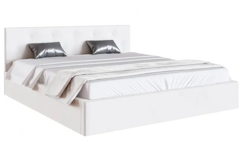 Luxusní postel CRYSTAL bílá 120x200 s kovovým zdvižným roštem