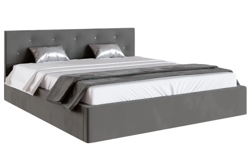 Čalouněná postel CRYSTAL grafit 90x200 s kovovým roštem