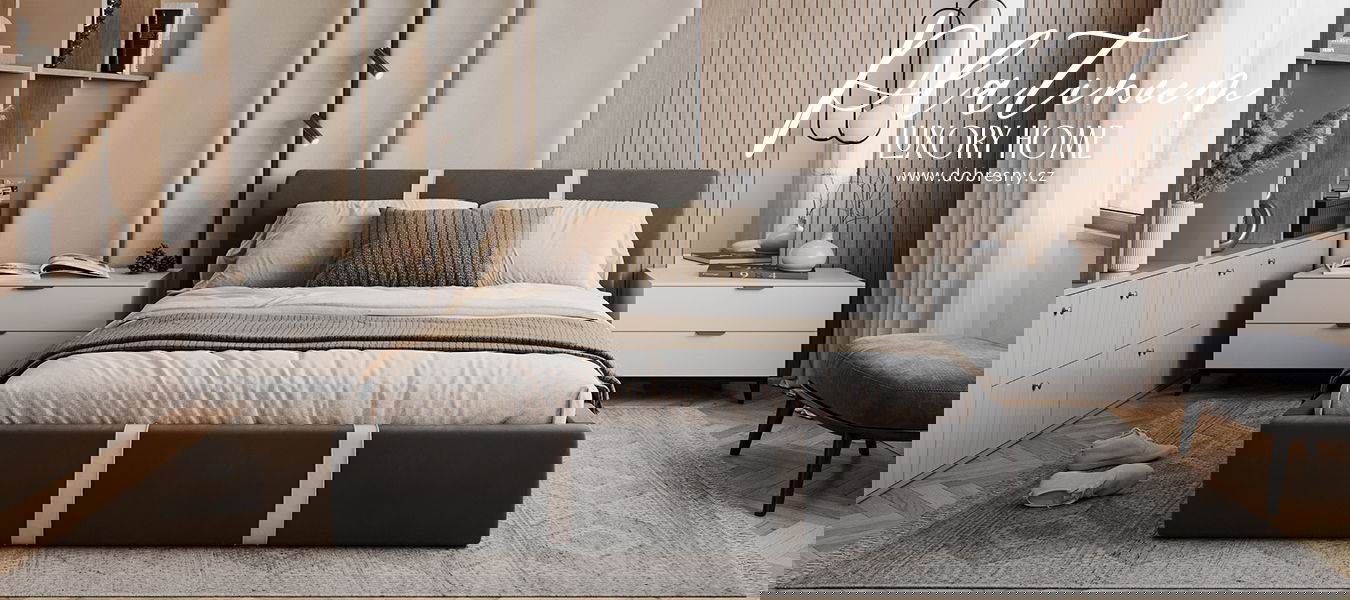 Čalúnená posteľ PLATINUM grafit biela 180x200 Trinity s dreveným roštom