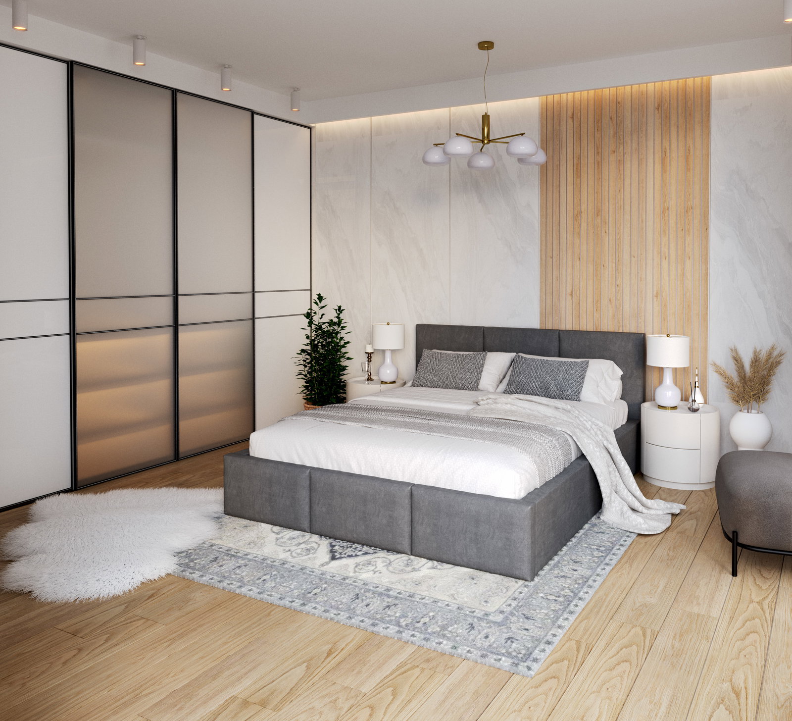 Čalúnená posteľ AMBER 180x200 Grafit Trinity s úložným priestorom a dreveným roštom