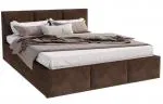 Čalouněná postel AMBER 180x200 Hnědá Trinity s úložným prostorem dřevěný rošt