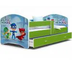 Pohádková postel LUCKY 140x80 Zelená SUPER HEROES 54L