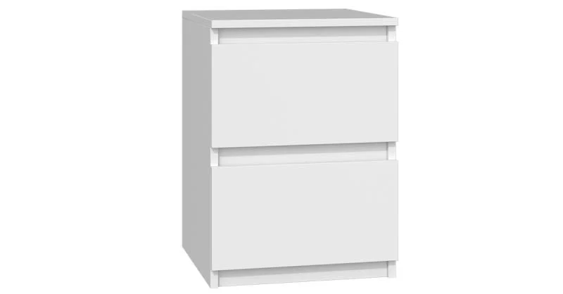 Noční stolek MALWA M2 se 2 zásuvkami BÍLÁ