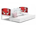 Dětská postel TAMI P2 90x200 cm v bílé barvě s motivem superhrdiny